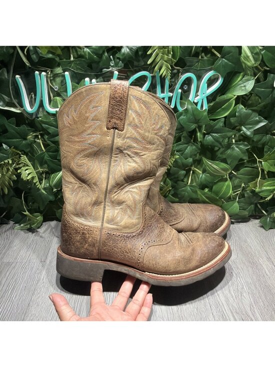 Ariat Mens Brown Distressed Western Cowboy Boots ATS Square Toe 10002559 11 D main image 7